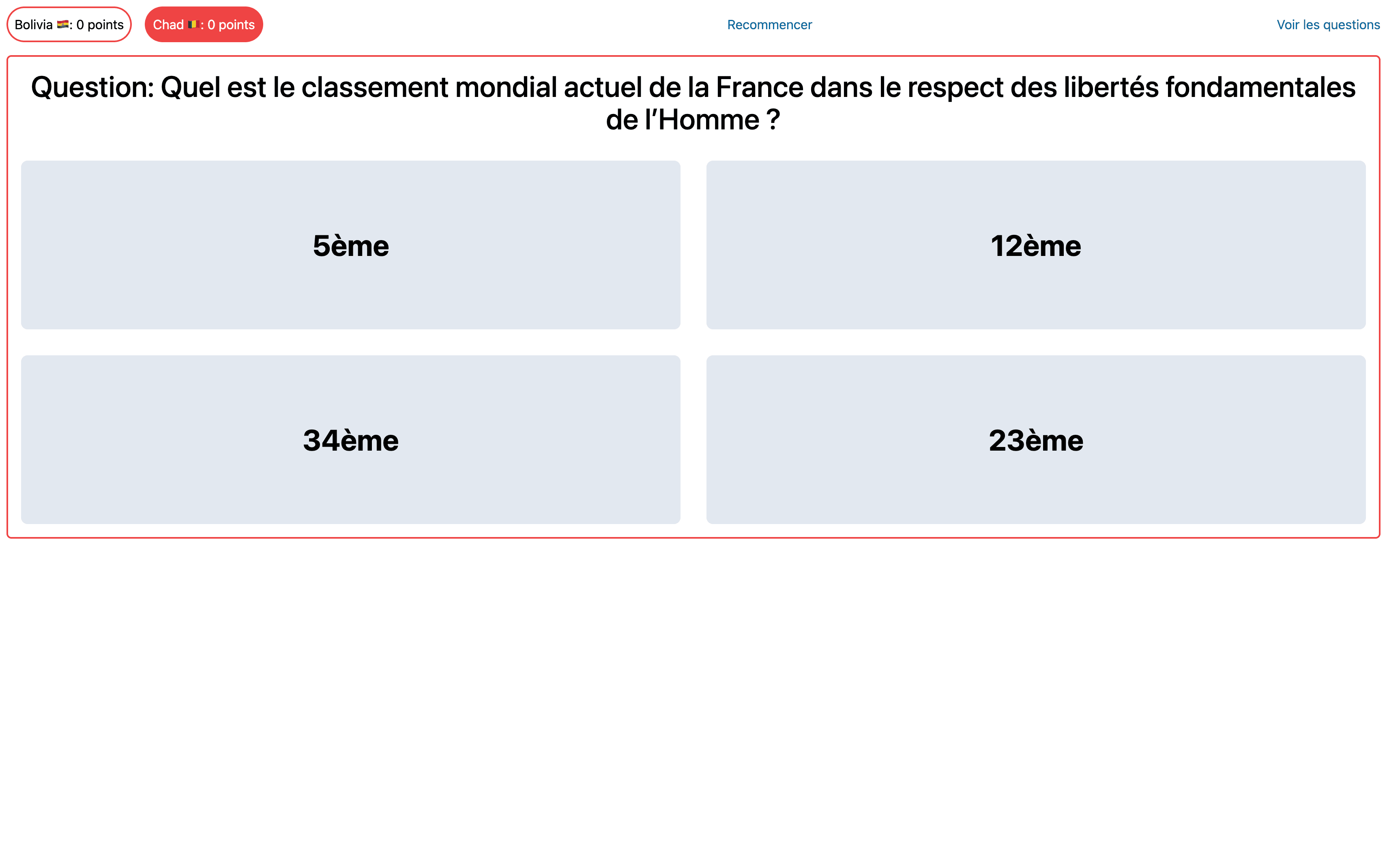 Themed Trivial Pursuit app